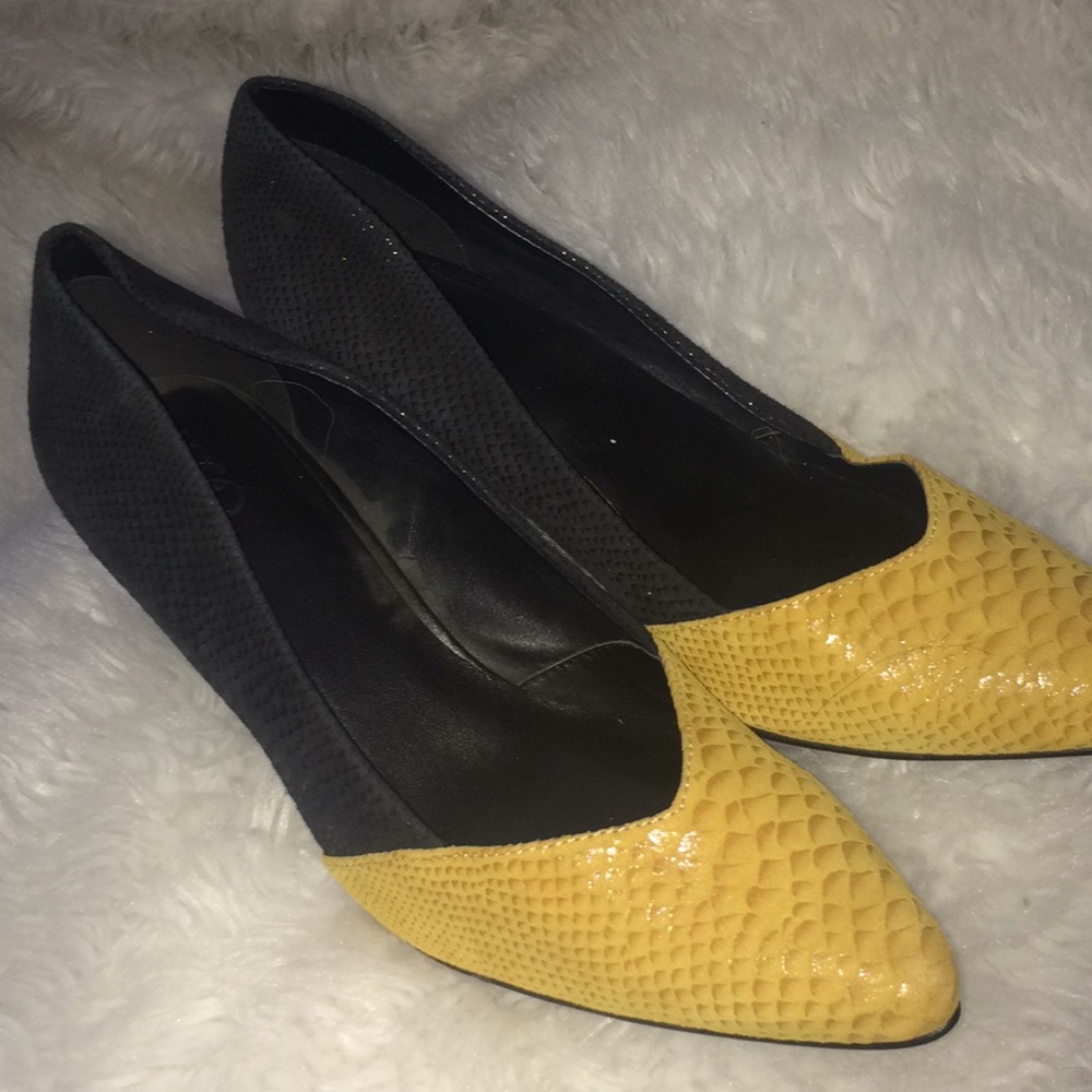 Logo by Lori Goldstein snakeskin print heels